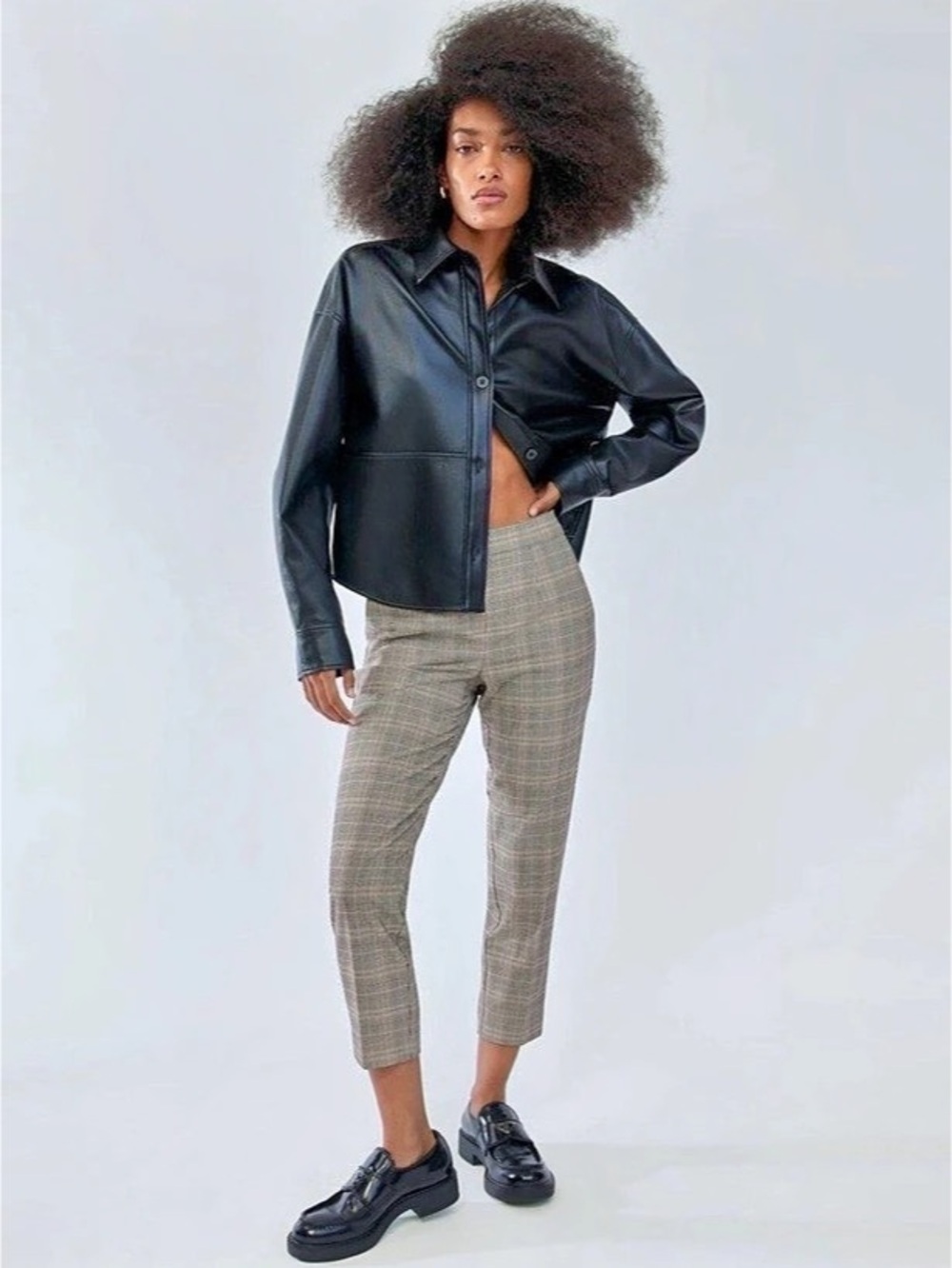 ARITZIA Babaton Conan Pant Glen Check | Tartan Plaid Brown Black White - SIZE 0